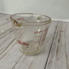 Vintage Fire-King Anchor Hocking Glass Measuring Cup 8 oz 1 Cup #496 Red Letters