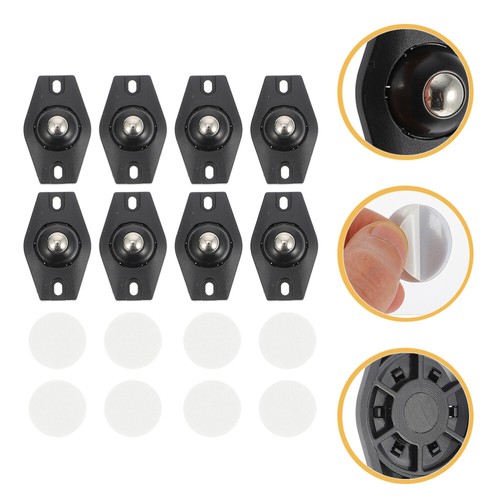 16 Pcs Plastic Steel Sticky Pulley Garbage Bin Wheels Furniture Castors