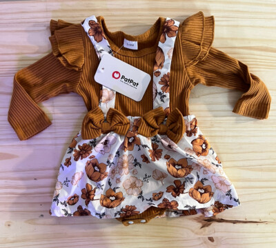 PATPAT 3-6 M Romper Dress Ruffle Long Sleeve Jumpsuit Fall Winter Outfit  Floral | eBay
