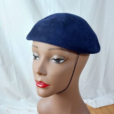 2 Vintage 1950\'s Beret\'s Hats Vintage Wool Felt Beret Hat, 1940s-50s Hat, WWII US Military  main image 3