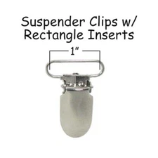 100 Suspender Paci Pacifier Holder Mitten Clips - 1" Rect Inserts - LEAD FREE