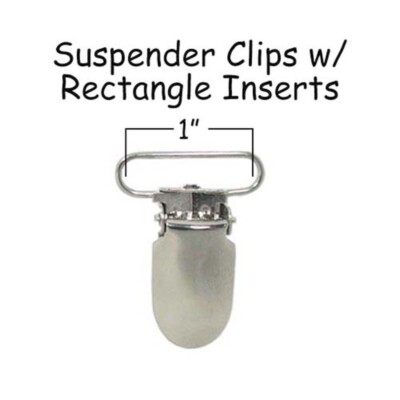100 Suspender Paci Pacifier Holder Mitten Clips - 1'' Rect Inserts - LEAD FREE