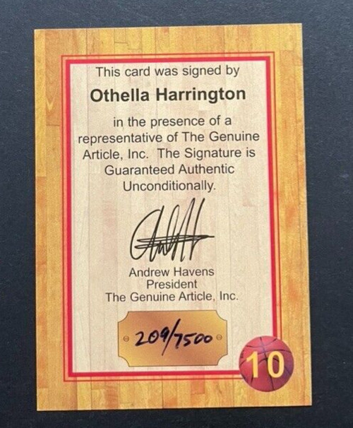 1997-98 Hardwood Signature Series - Othella Harrington Georgetown  RC AUTO /7500