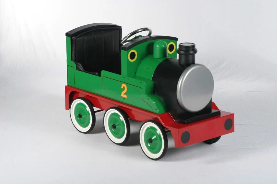 Coche de pedales de tren de metal estilo vintage clásico verde - tamaño completo perfecto elección de regalo Foto 4 de 4
