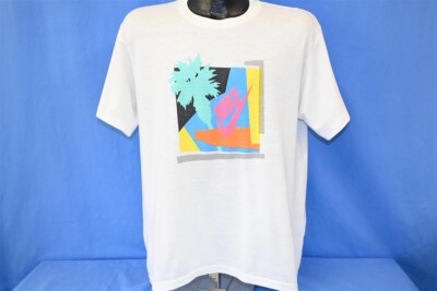 vintage 80s NIKE TROPICAL NEON PALM TREES ABSTRACT RED TAG