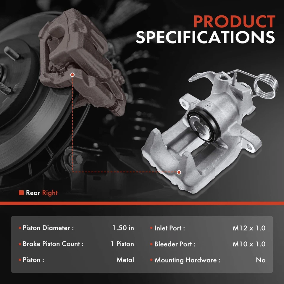 Pinza de freno de disco trasera derecha para Volkswagen Passat 1998-2005 Audi A4 A6 Foto 2 de 4