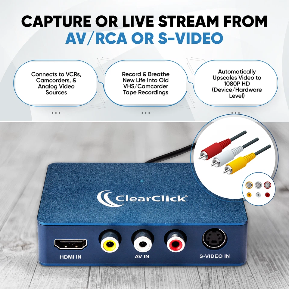 ClearClick Video To USB 1080P HDMI RCA AV Video Capture & Live Streaming Device - Image 4 of 4