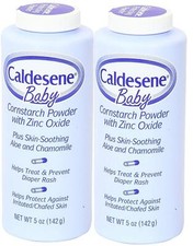 Caldesene Cornstarch Baby Powder with Zinc Oxide 5 oz Pack of 2 Talc Free