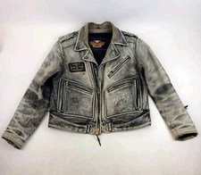 Harley Davidson Distressed Washed Leather Racing Jacket XL An American Legend