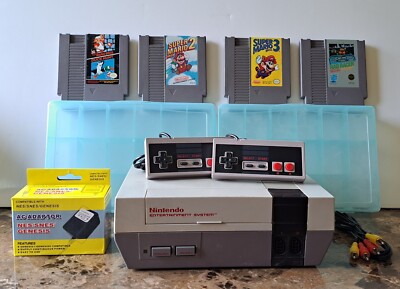 Nintendo NES Console Bundle + Super Mario Bros 1 2 3 & Rad Racer-Guaranteed