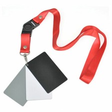 3 in 1 Digital 18% Grey/White/Black Card Set Exposure Balance Strap UK Seller