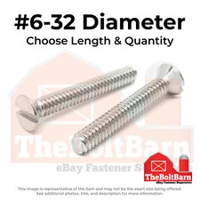 6-32 Stainless Slotted Flat Head Machine Screws Choose Length Qty