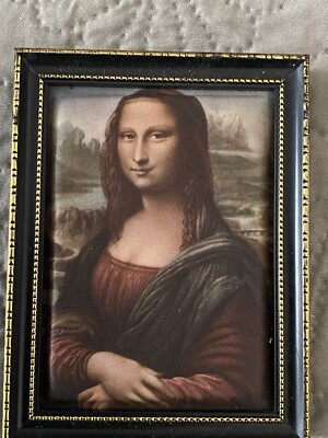 MONA LISA by LEONARDO DE VENCI Silk Framed Picture 