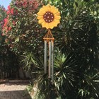 Sunflowers Wind Chimes Flowers Wood Metal Windchimes Garden Art Spring Ukraine