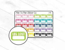 2176~~LBS/Pounds Lost Planner Stickers.
