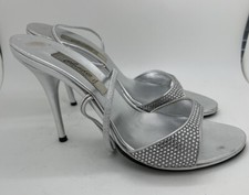 Vero Cuoio Women's Leather Shoes Silver Crystal Size 41 Italy US 10.5 420