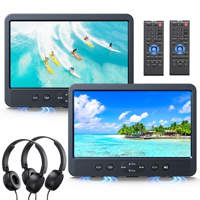 2x10.1'' Full HD Auto Monitor Kopfstütze DVD Player HDMI AV-IN/OUT USB+Kopfhörer