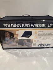 Drive Medical 12" Folding Bed Wedge RTL3827 23x23x12 Blue with Handle
