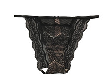 Victoria's Secret Women's String Bikini Medium Heritage PC Black NEW