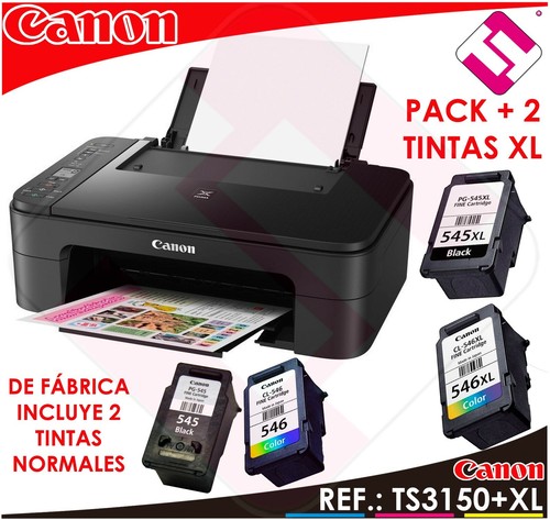 MULTIFUNCION IMPRESORA CANON TS3150 NEGRA WIFI ESCANER INCLUYE 2 TINTAS  EXTRA XL | eBay