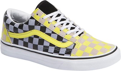 yellow and blue checkerboard vans