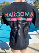 Maroon 5 Concert 2013 Tour Black short sleeve T Shirt Top womens S Small