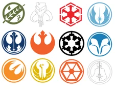 12 High Quality Star Wars Decal logos 2.5" each