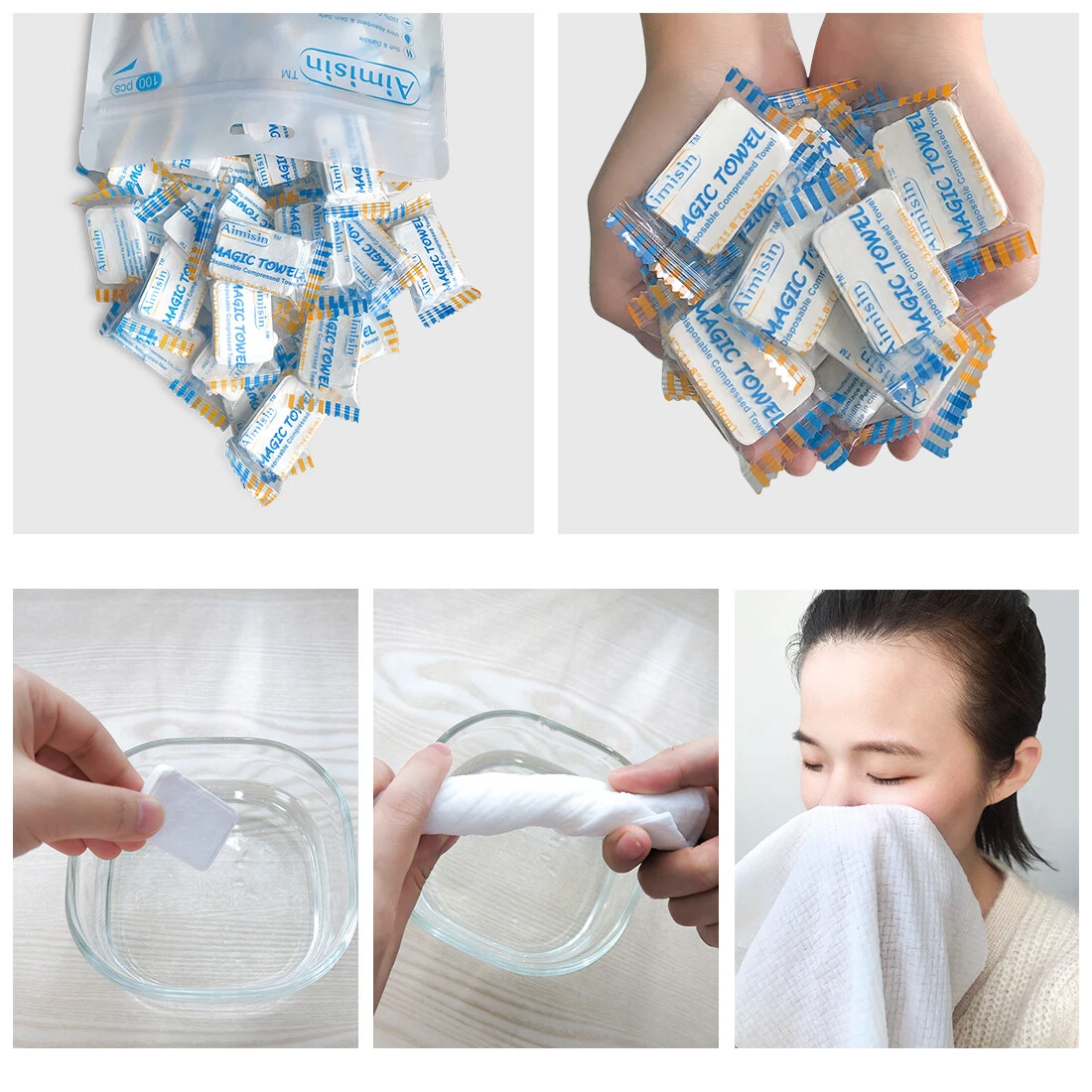 Non-woven Compressed Disposable Face Towel Magical Towel Travel