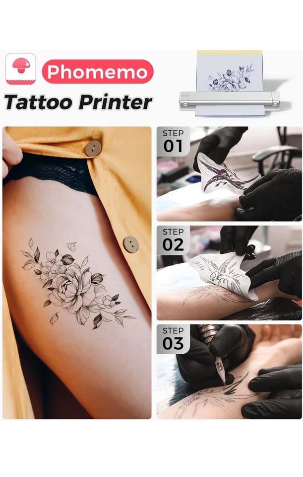 M08F Portable A4 Bluetooth Thermal Printer Wireless Printer for Travel Home US - Image 4 of 4