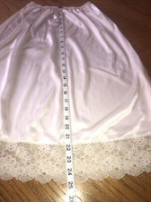 Vintage 1/2 Slip Small Cream 3 1/2" Lace at Bottom Made in USA Nylon