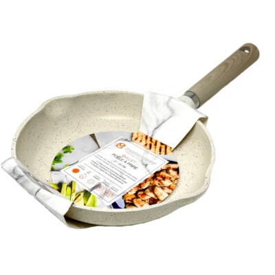 Frying Pan Skillet Sauté 8 inch Nonstick Masterclass Premium Cookware Beige New