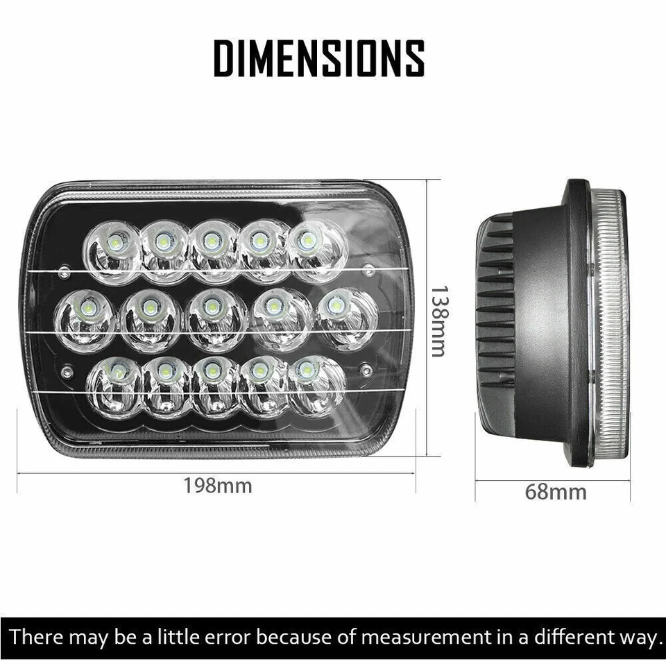 2 piezas Fit CHEVY C1500 C2500 C3500 CAMIONETA SUBURBANA 7x6" FAROS LED HAZ ALTO Foto 4 de 4