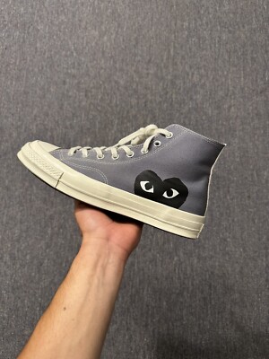 Size 9 - Converse Chuck 70 High x Comme des Garçons PLAY Steel Gray 2021