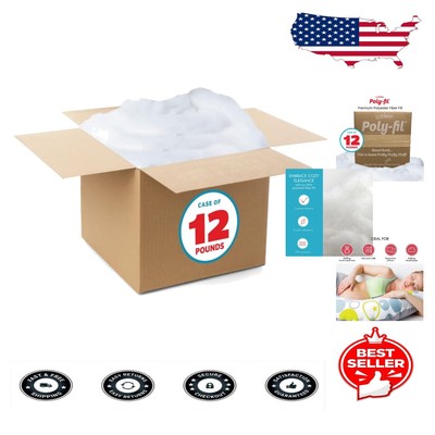 Versatile 12 lb Polyester Fiber Fill - Ideal for Pillows, Stuffed Toys & Decor
