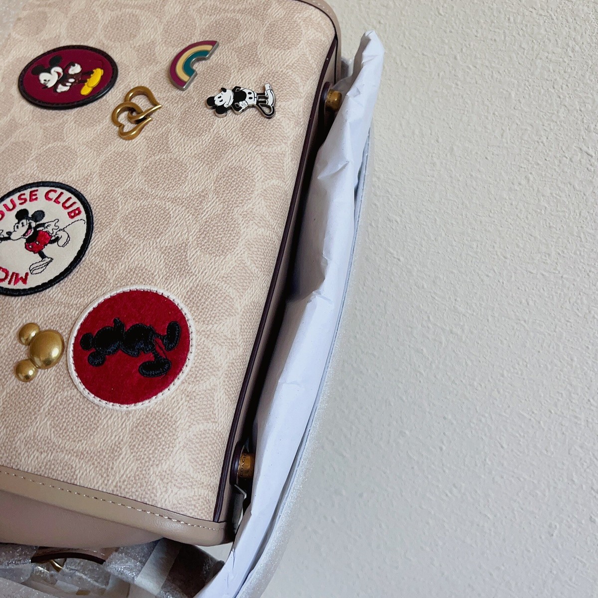 【DISNEY x COACH】◆ C6105 Rogue 25 Signature Canvas Patches NWT Disney X Coach Rogue 25 In Signature Canvas With Patches