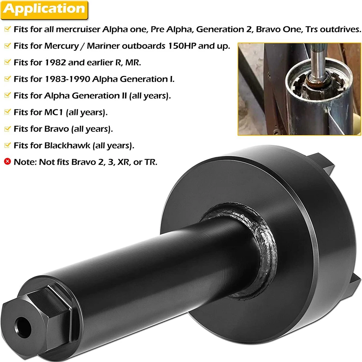 Bearing Carrier Retainer Wrench Tool for Mercruiser Mercury 91  