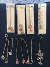 12 Piece Wholesale Lot Gold Color India Tikka Head Ornament : Set Of 12