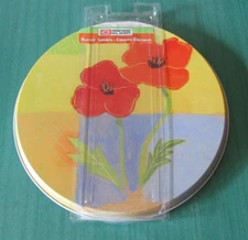 Set of 4 RANGE KLEEN ELECTRIC BURNER COVERS - 2 Lg & 2 Sm. - POPPIES Motif - NIP