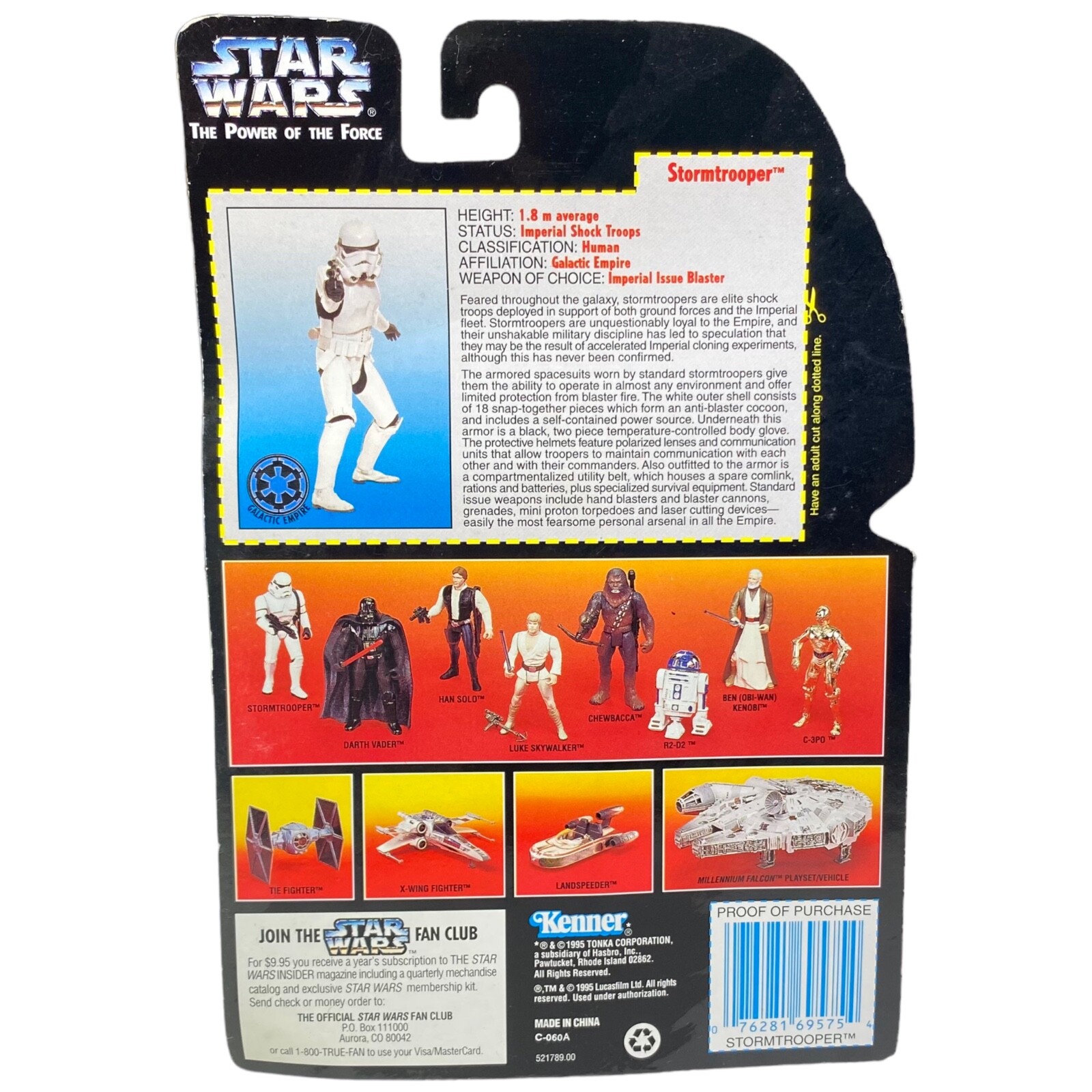 New 1995 Hasbro Star Wars Power Of The Force 3.75" Stormtrooper Action Figure
