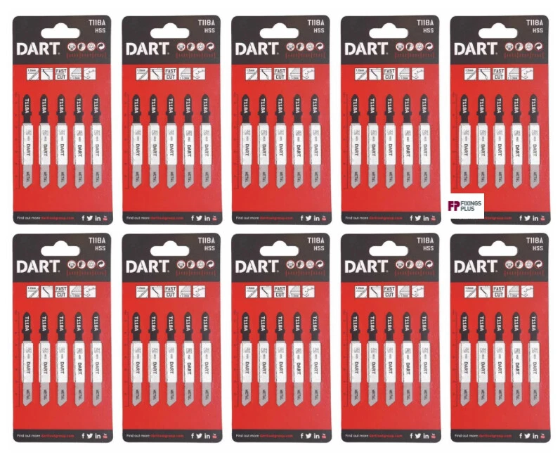 10 x Packs Dart T118A Jigsaw Blades For Metal 5 Pack Cutting Thin Sheet DIY