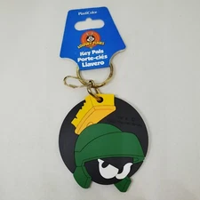 Vintage Marvin the Martian Soft Plastic Key Chain 1995 Looney Tunes Clip Ring
