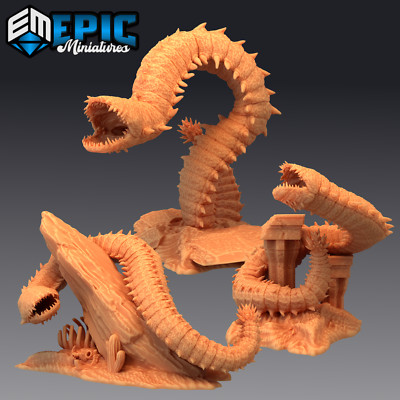 Purple Worm, Dungeons & Dragons Miniatures, Epic Miniatures, Fantasy Monster
