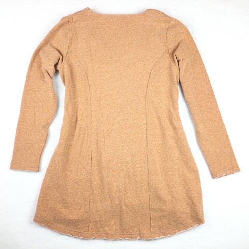 SUNDANCE Top Womens M Pink Peach LouLou Tunic Pullover Long Sleeve Faux Wrap - Picture 2 of 13