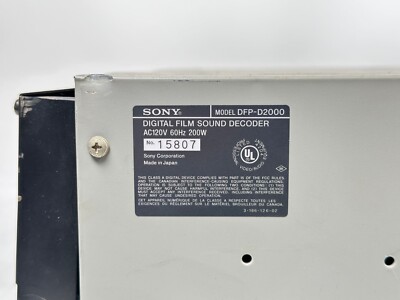 Sony DFP-D2000 SDDS Digital Film Sound Decoder | eBay