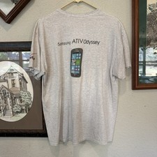 Vintage 00s Verizon Samsung ATIV Odyssey Windows Smart Phone Tech Shirt Sz Large