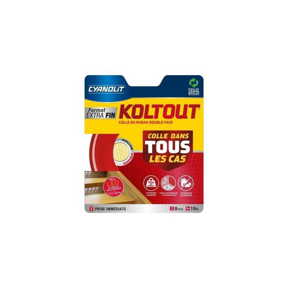 Ruban adhésif double face CYANOLIT ultra fin transparent de 10m pour fixations discrètes