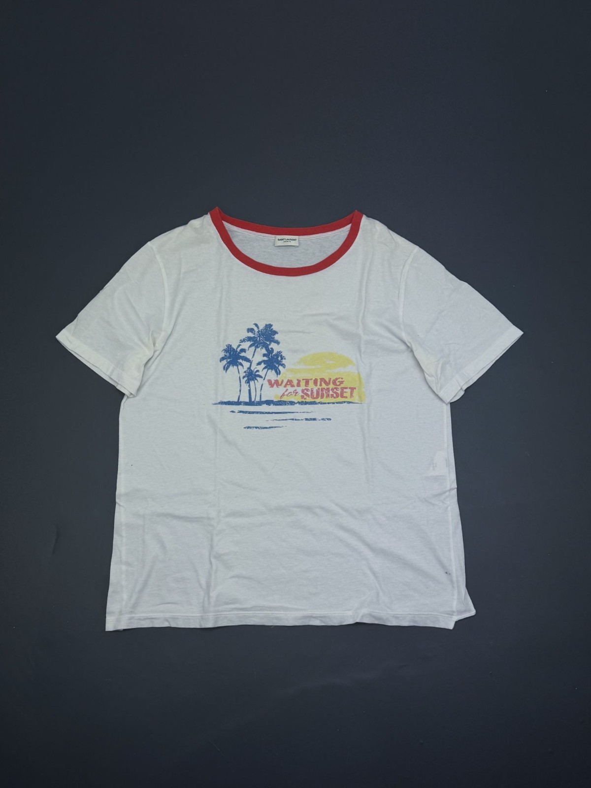 T shirt Saint Laurent SS17 "Aspettando il tramonto" epoca Hedi Slimane taglia L