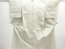 7805478: JAPANESE KIMONO / ANTIQUE HITOE KIMONO / SILK / TSUMUGI / WOVEN GEOMETR