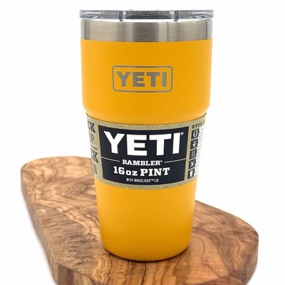 YETI Rambler 20 oz Stackable Cup Alpine Yellow Retired with 16 oz