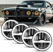 5.75 LED Headlights 4pc Halo DRL Sealed Beam Classic
